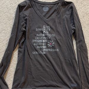 Life Is Good Women's Brown Long Sleeve Tee